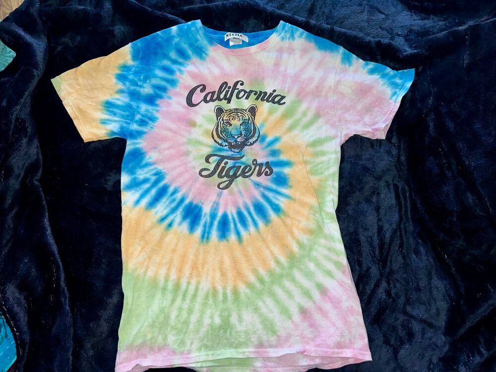 VINTAGE NEEMA CALIFORNIA TIGERS TIE DYE TEE S